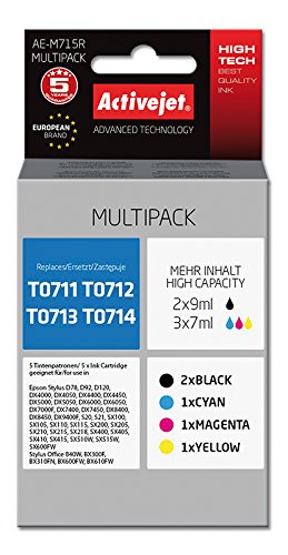 activejet-t0711-t0714-tintenpatronen-epson-multipack-5er image 2