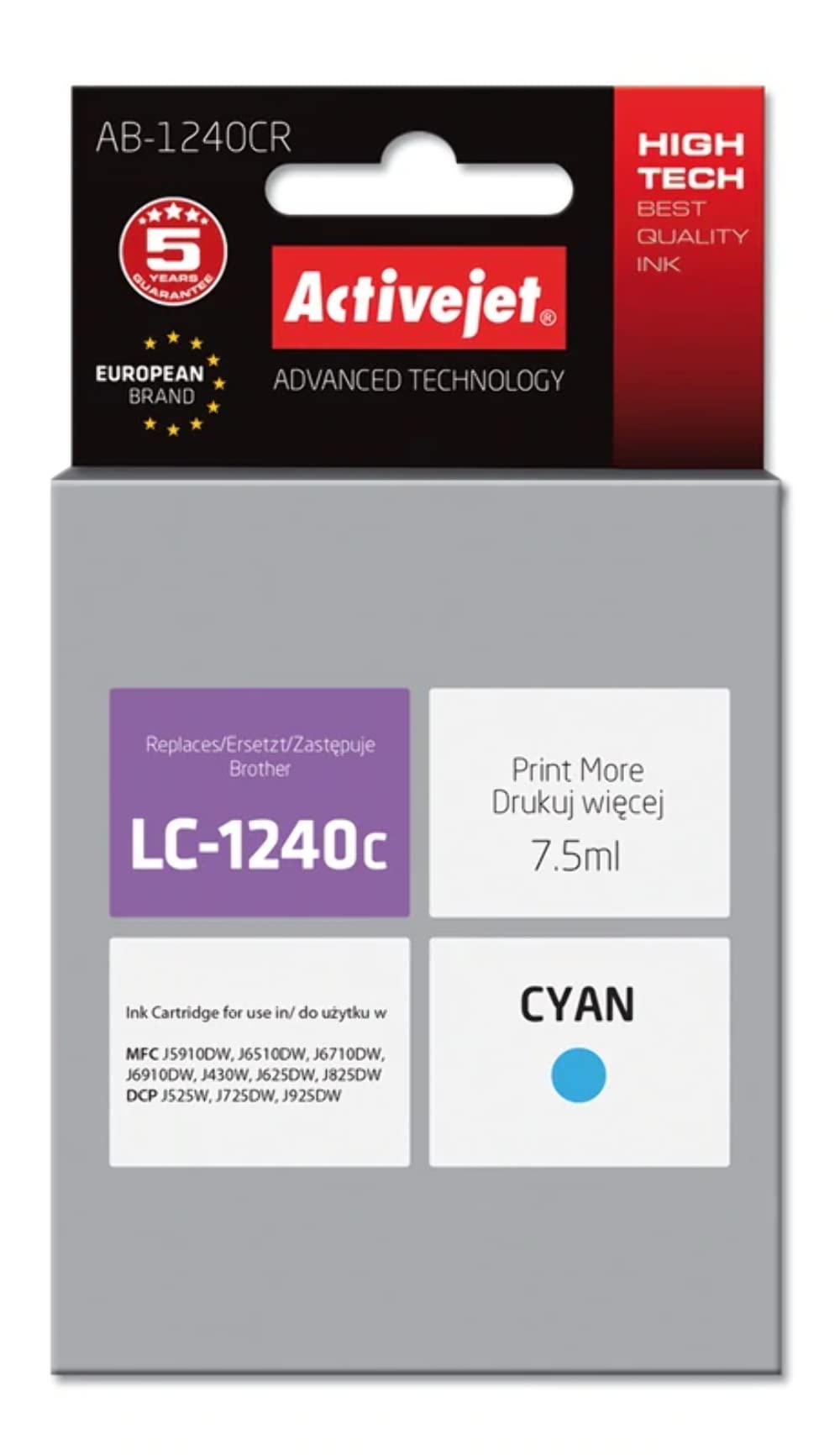 activejet-ab-1240cr-tintenpatrone-cyan-7-5-ml-f-r-brother image 2