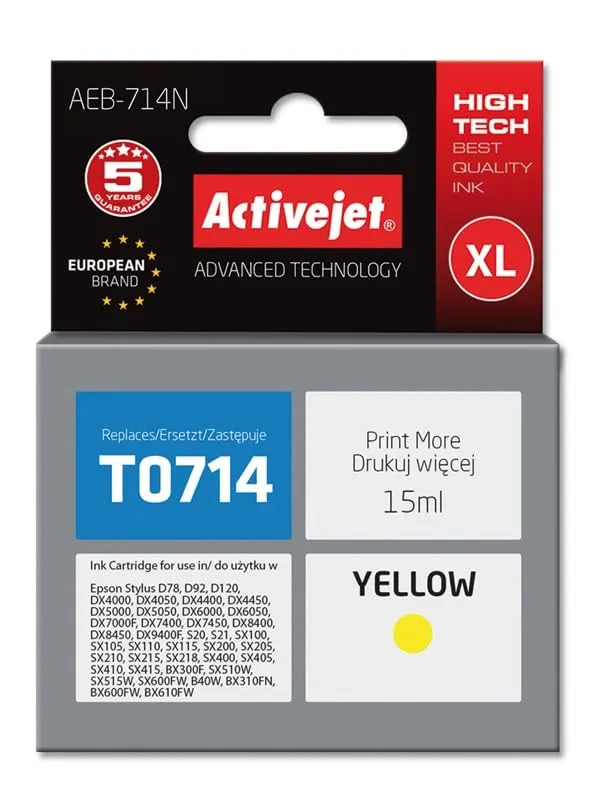 activejet-aeb-714n-tintenpatrone-gelb-15-ml-epson-kompatibel image 1