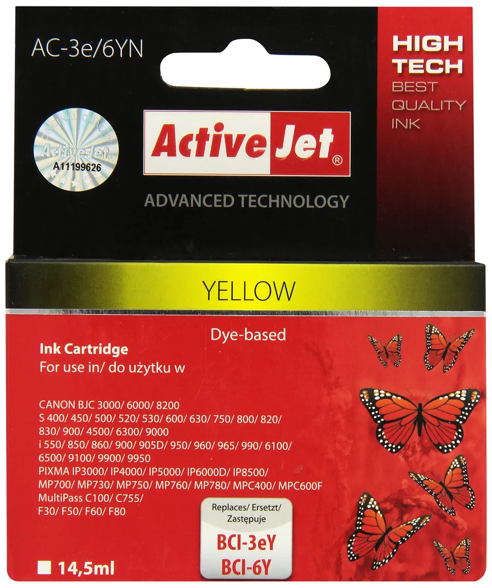 activejet-ac-3e-6y-tintenpatrone-gelb-einzelpack-kompatibel image 1