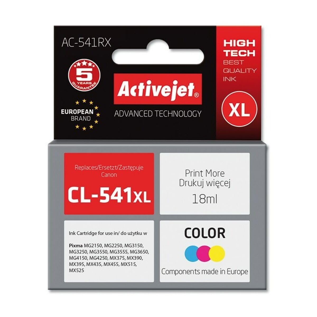 activejet-ac-541rx-druckerpatrone-canon-cl-541xl-farbig-18-ml image 1