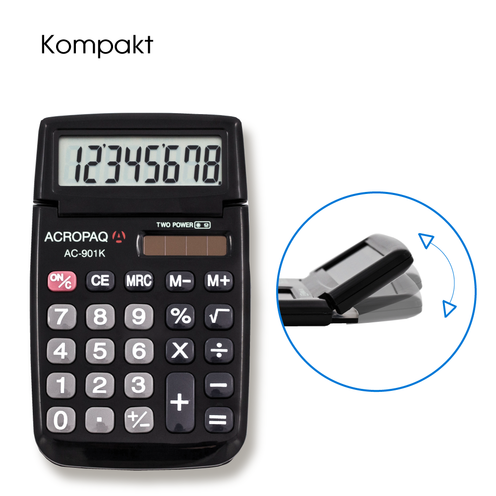 acropaq-taschenrechner-8-stellig-dual-power-schwarz-2 image 2