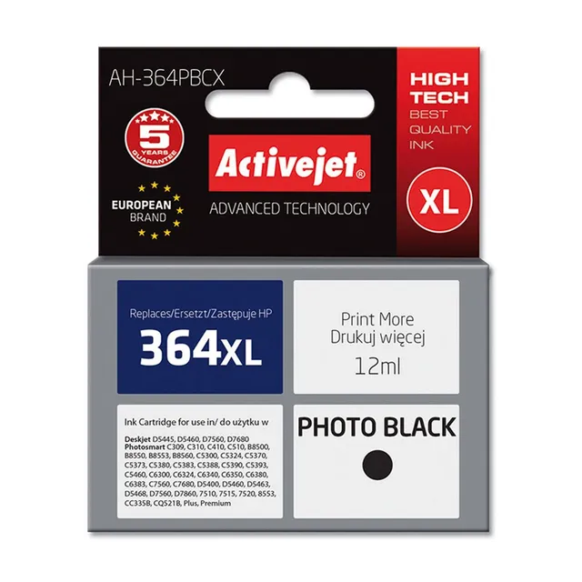 activejet-ah-364pbcx-tintenpatrone-schwarz-hp-364xl-12-ml image 1