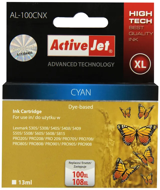 activejet-al-100cnx-tintenpatrone-cyan-13-ml-f-r-lexmark-100xl image 1
