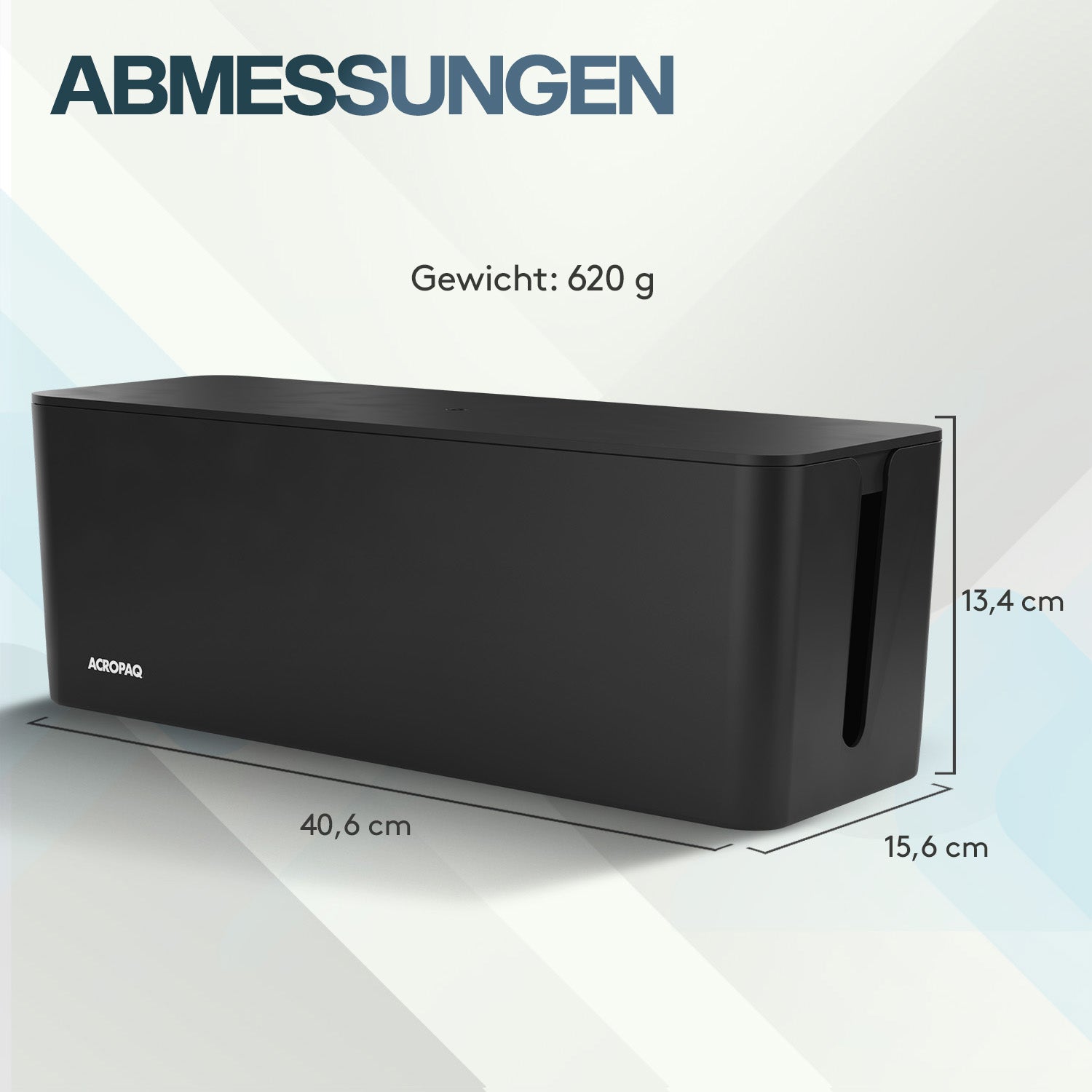 acropaq-arbeitsergonomie-kabelbox-gro-schwarz-f-r-steckdosenleiste image 2