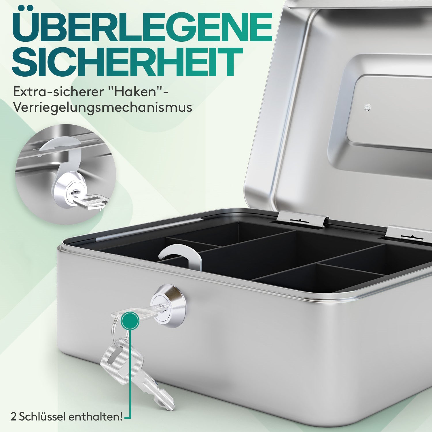 acropaq-geldkassette-metall-mit-schl-ssel-silber-20x16x9-cm image 3