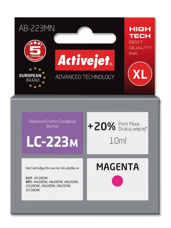 activejet-ab-223mn-tintenpatrone-magenta-f-r-brother-lc223m-1er-pack image 1