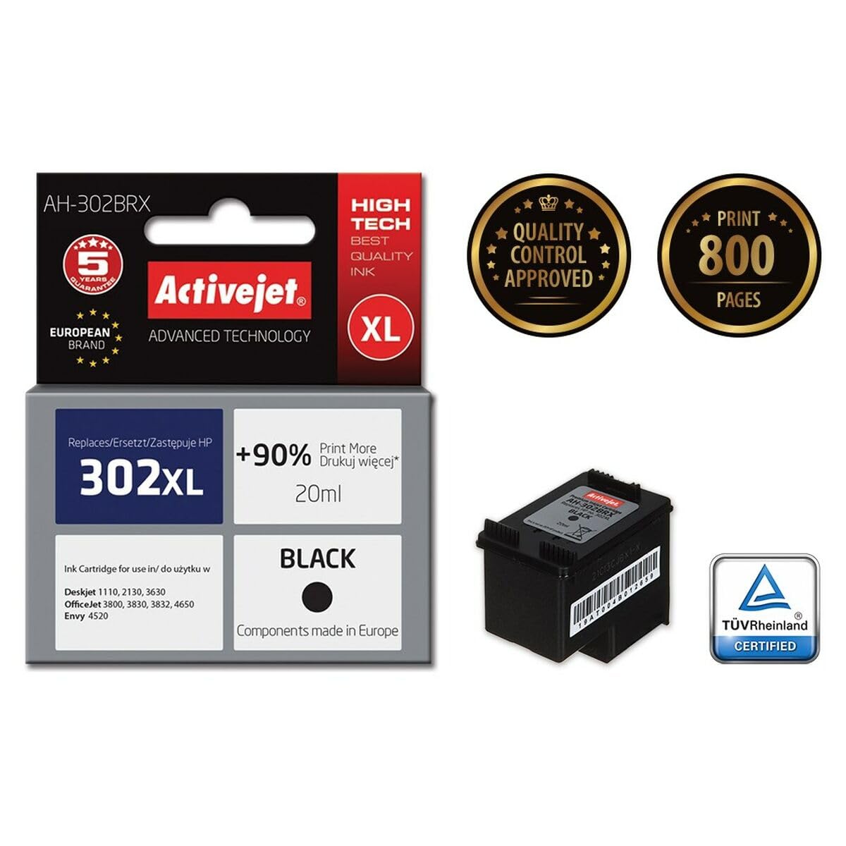 activejet-ah-302brx-druckerpatrone-schwarz-xl-f-r-hp-302xl image 2