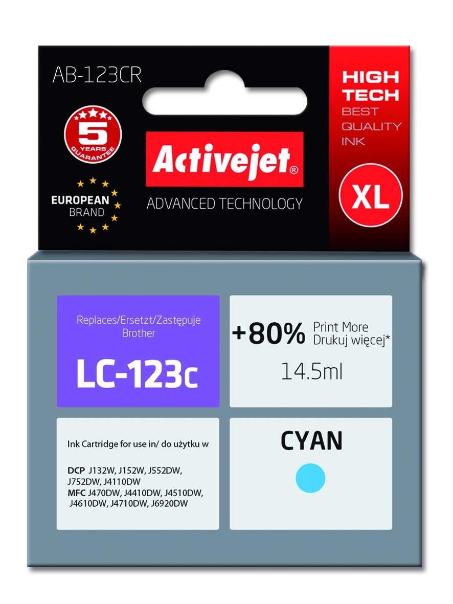 activejet-ab-123cr-tintenpatrone-cyan-f-r-brother-lc123 image 1