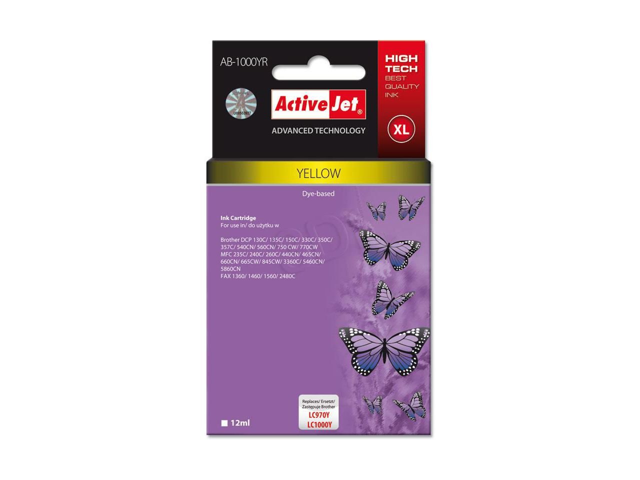 activejet-ab-1000yr-tintenpatrone-gelb-12-ml-f-r-brother image 1