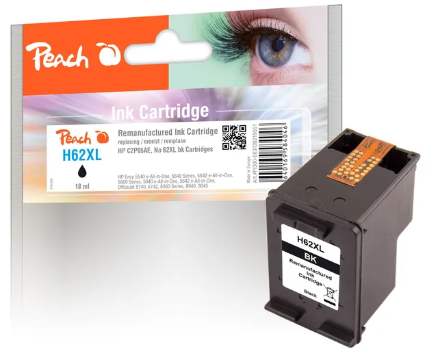 peach-pbp-pi300-663-patrone-hp-62xl-schwarz-xl-690-seiten image 1