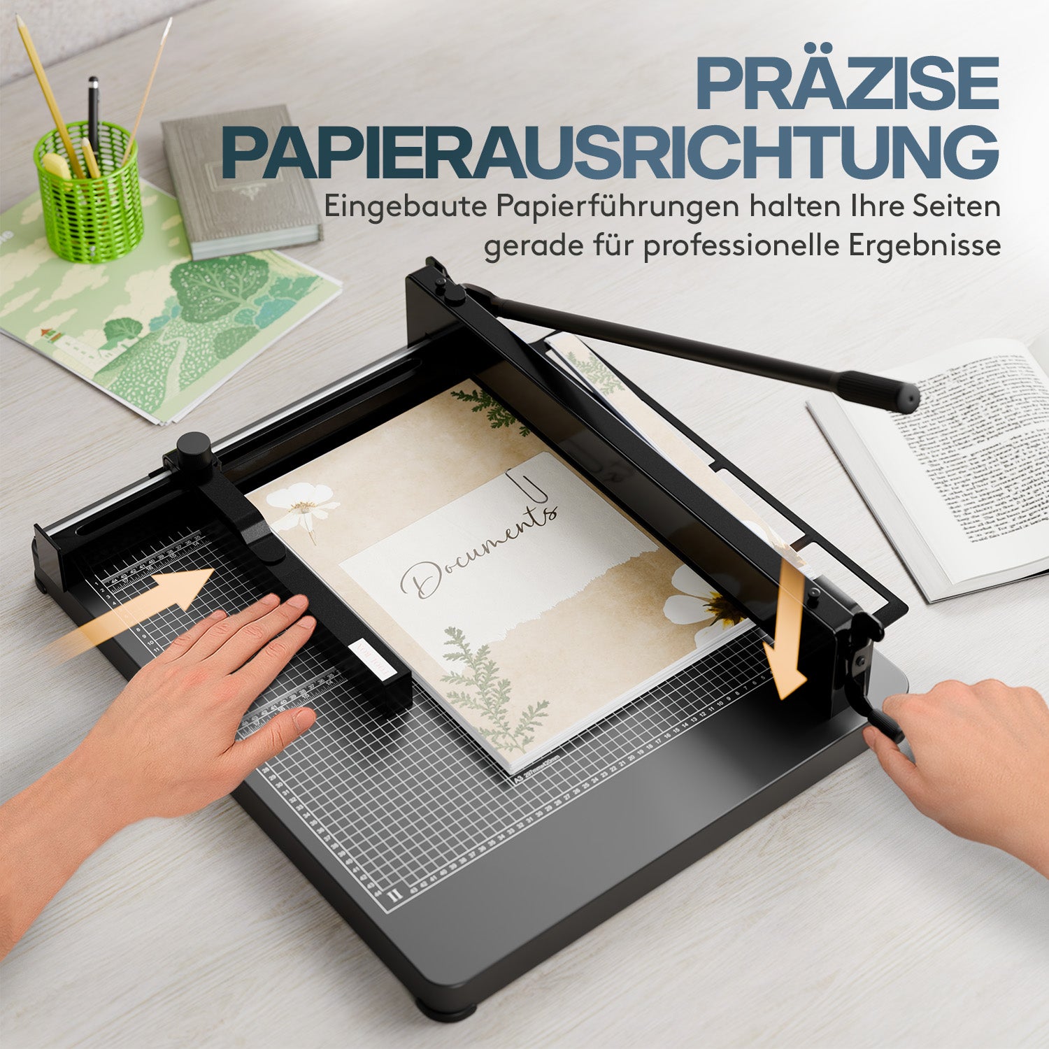 acropaq-papierschneider-a3-400-blatt-schwarz-stahlbasis image 3