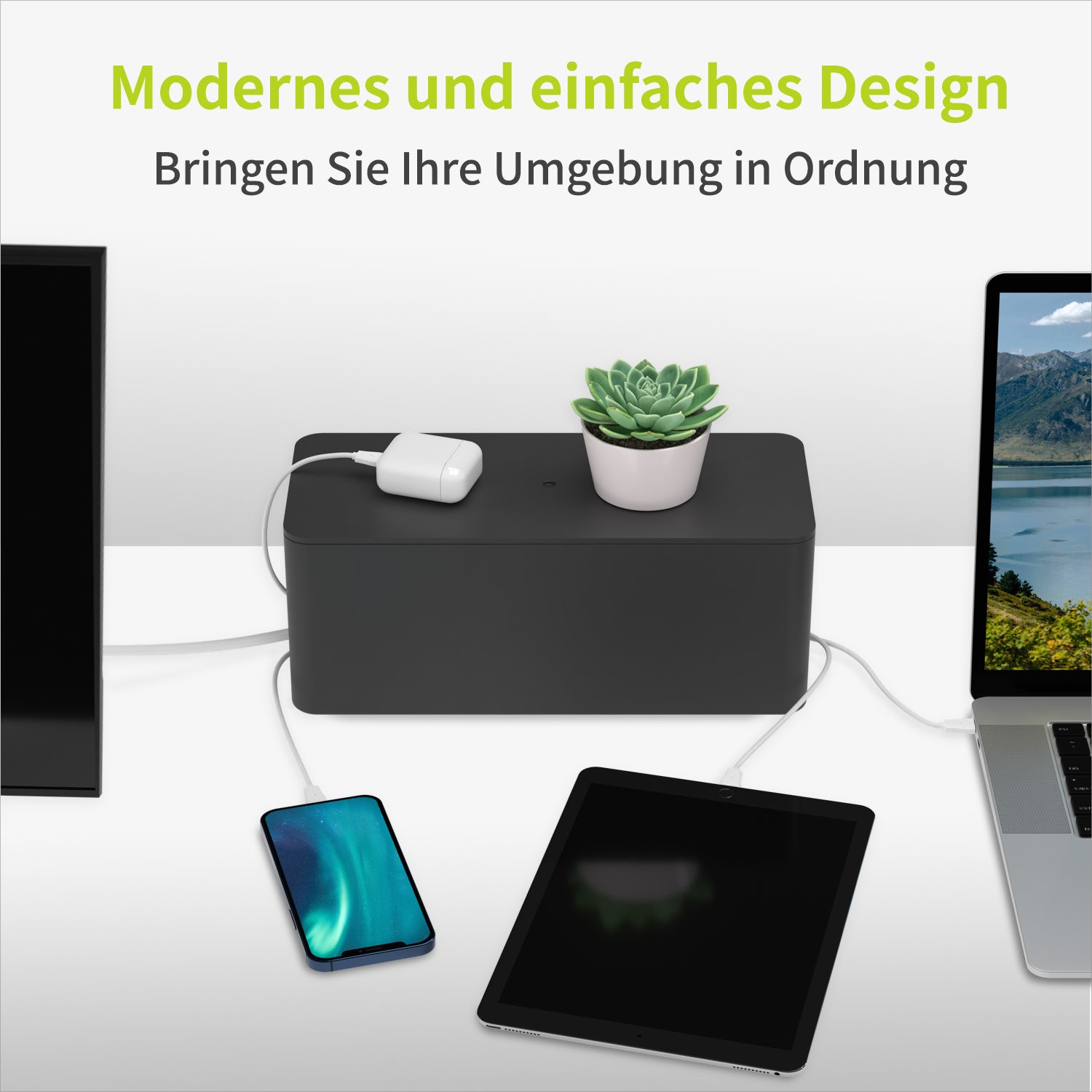 acropaq-kabelbox-medium-schwarz-steckdosenleiste image 2