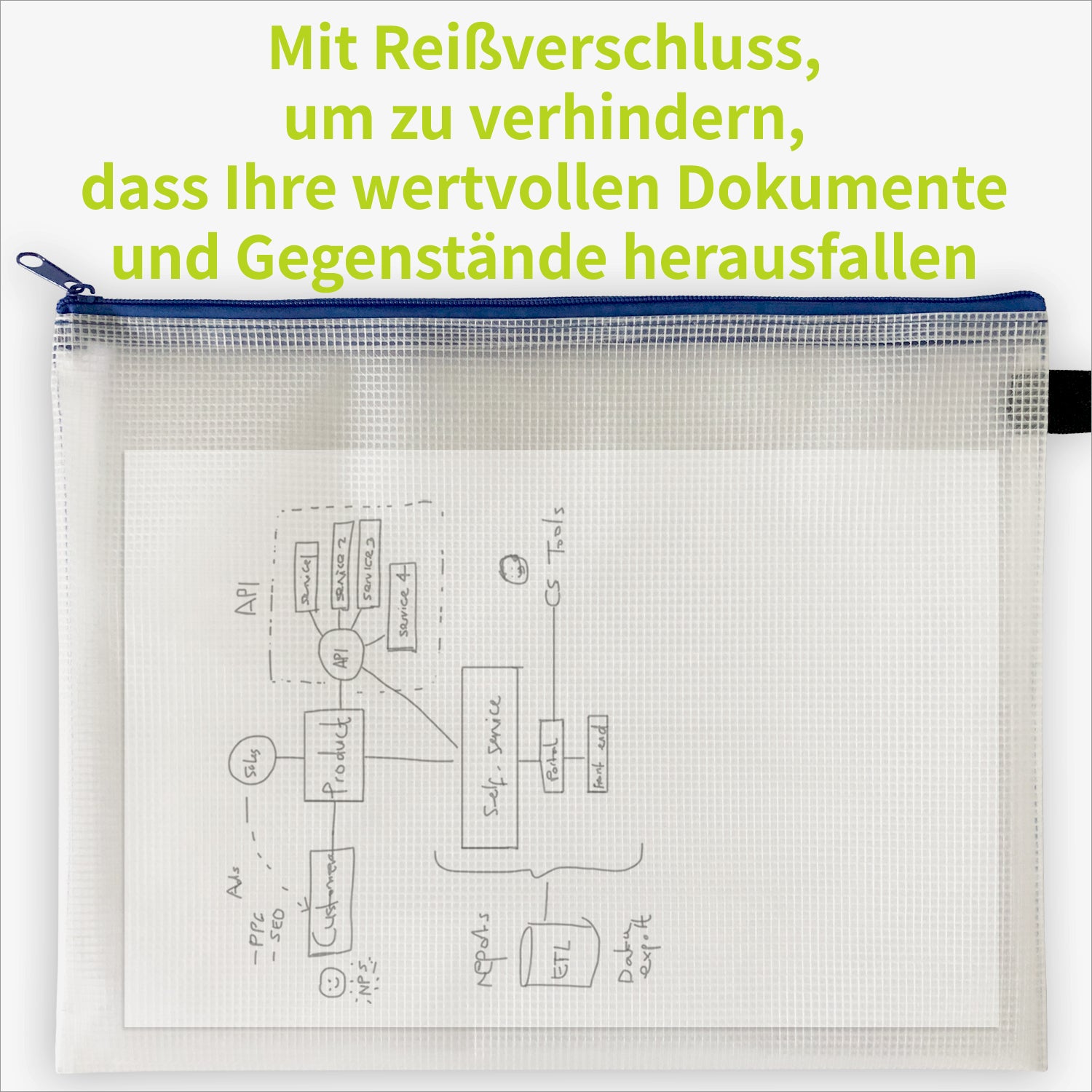 acropaq-dokumententasche-5er-reissverschluss-blau-27x36 image 3