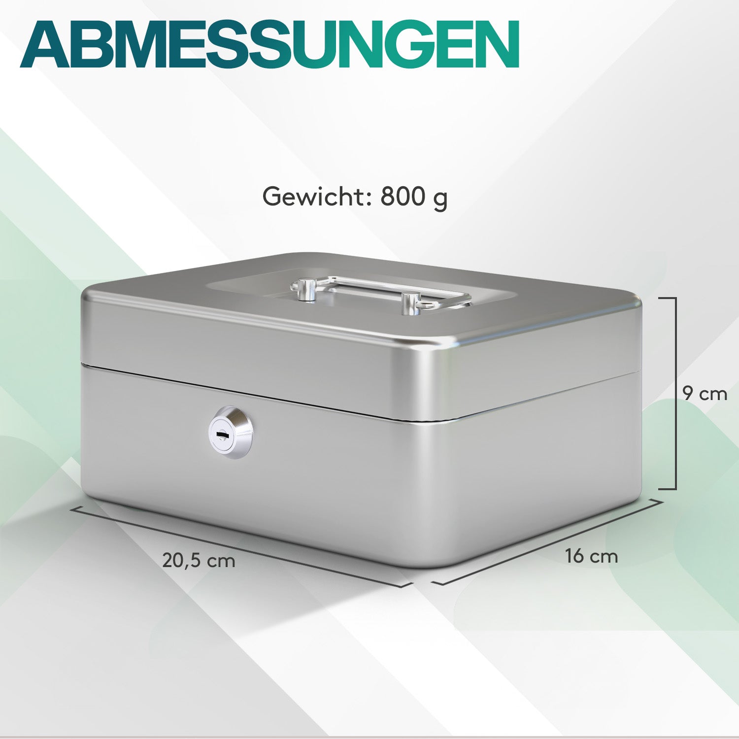 acropaq-geldkassette-metall-mit-schl-ssel-silber-20x16x9-cm image 6