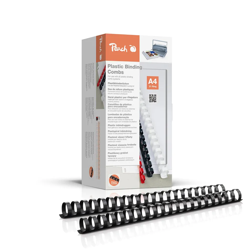peach-pbp-binder-cken-a4-25mm-schwarz-50-st-ck-240-blatt image 1