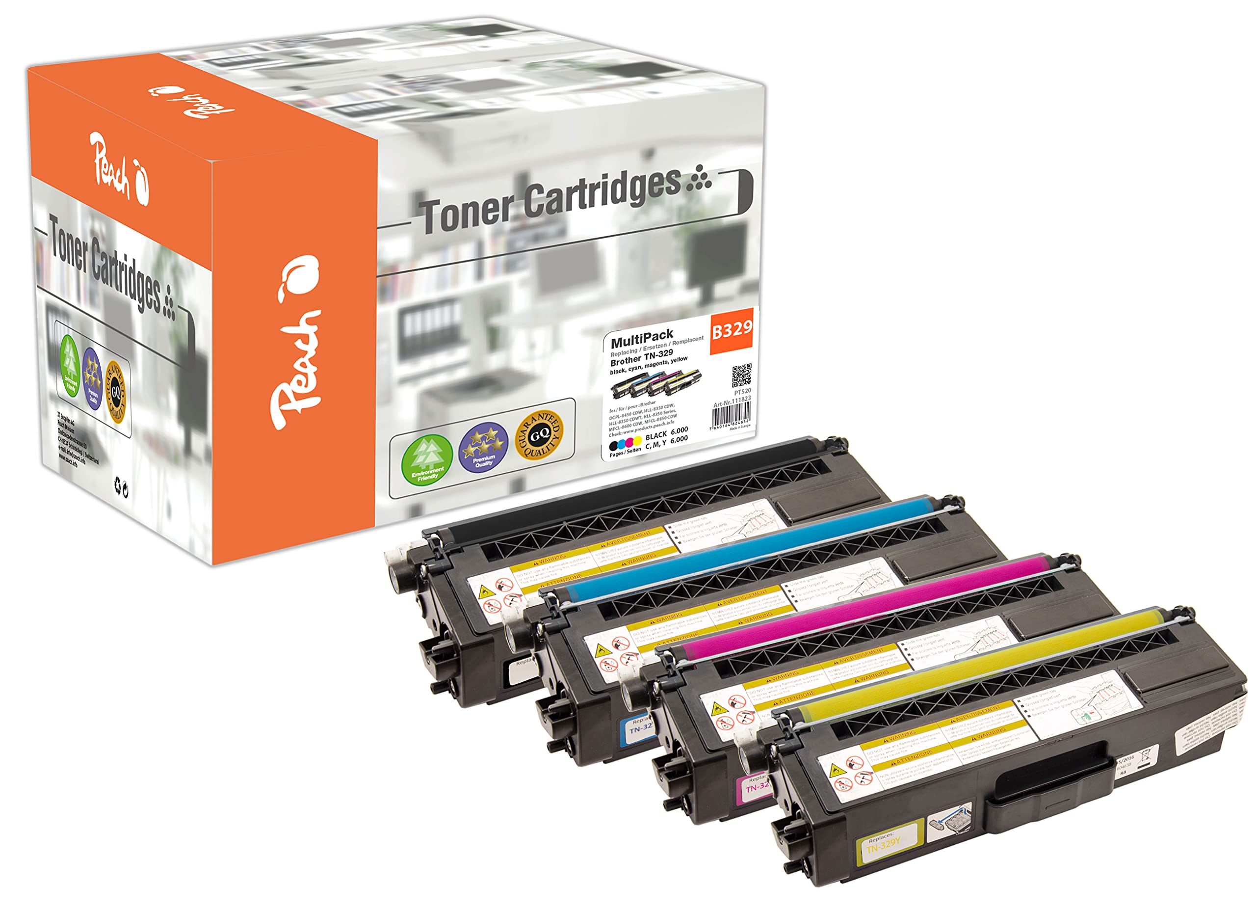 peach-pt515-spar-pack-toner-xl-4er-f-r-brother-tn-326 image 2