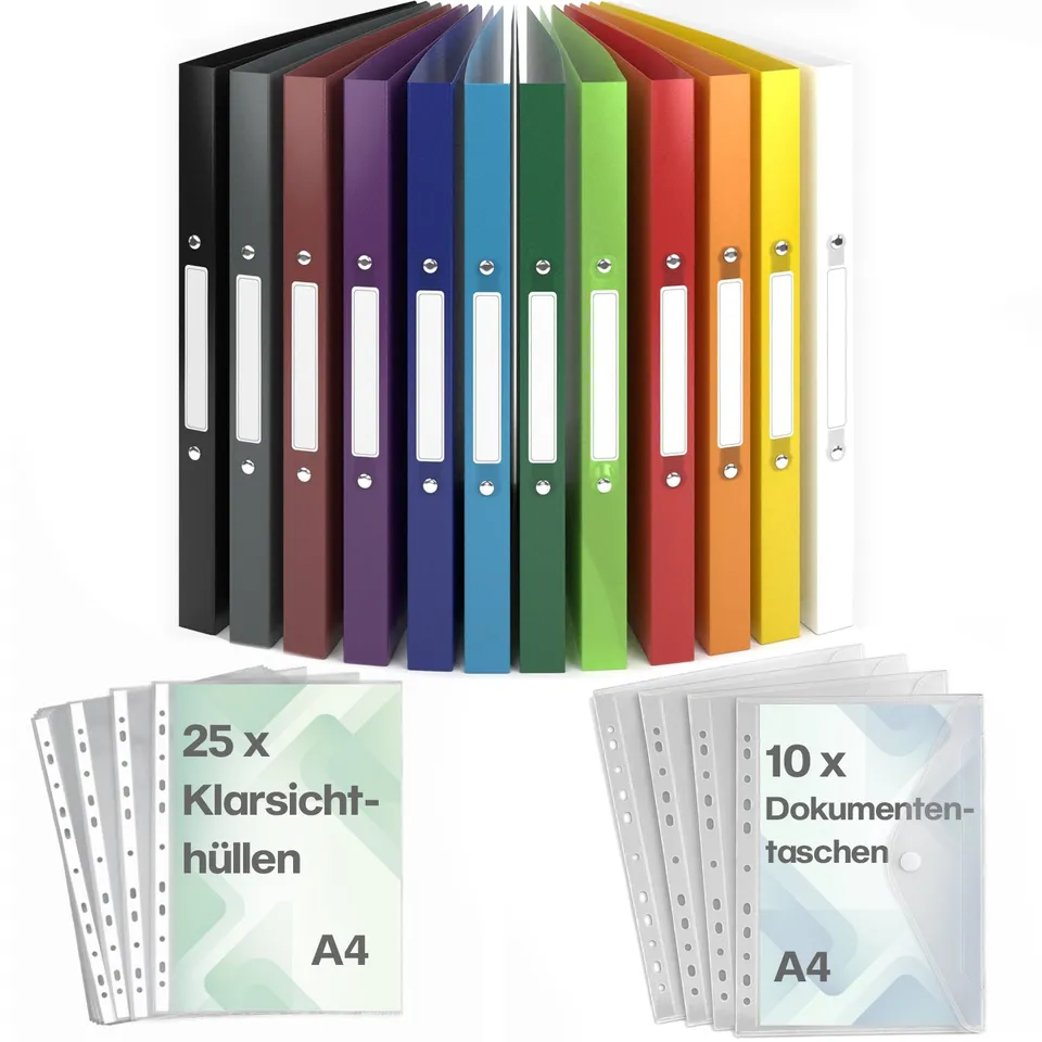 acropaq-ringordner-a4-5-in-1-set-12-st-ck-sommerfarben image 1