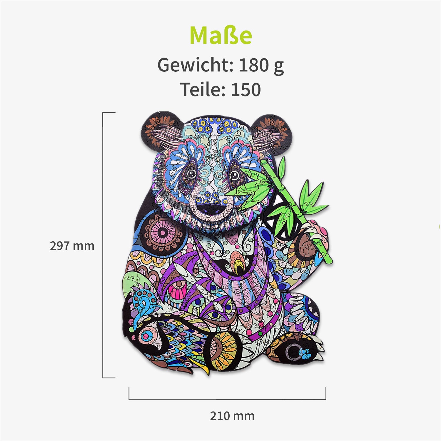 acropaq-holzpuzzle-panda-150-teile-a4 image 8