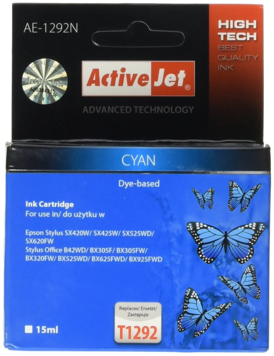 activejet-ae-1292r-tintenpatrone-cyan-15-ml-epson-kompatibel image 1