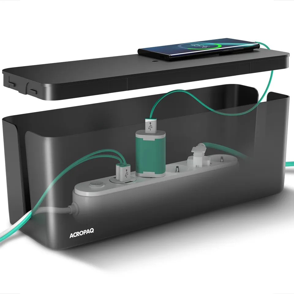 acropaq-arbeitsergonomie-kabelbox-large-schwarz image 1