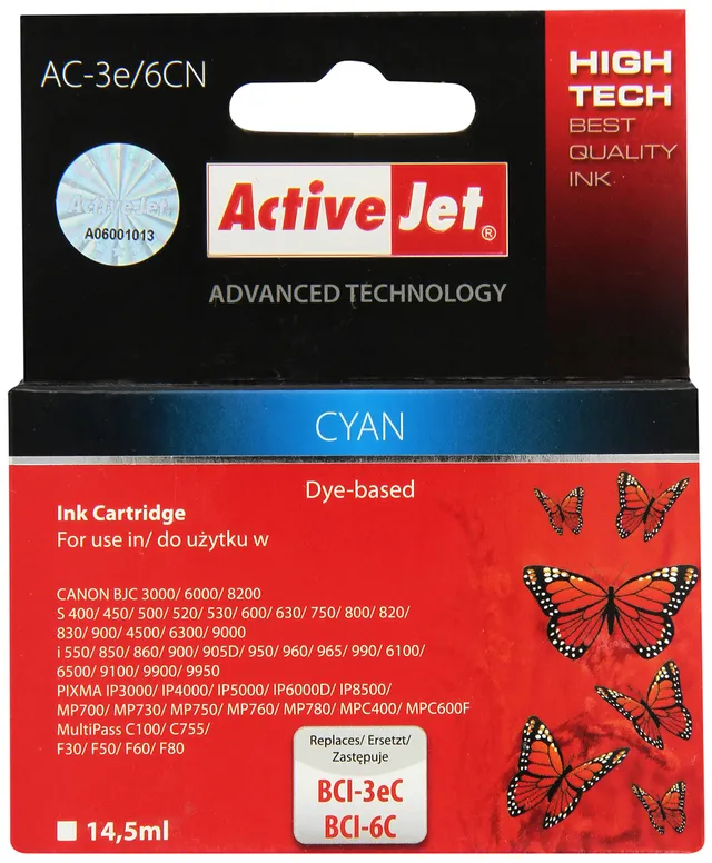 activejet-ac-3e-6c-tintenpatrone-cyan-einzelpack-kompatibel image 1