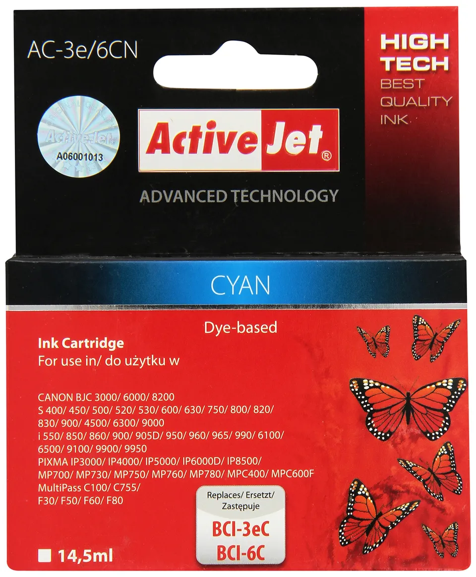 activejet-ac-3e-6c-tintenpatrone-cyan-einzelpack-kompatibel image 1