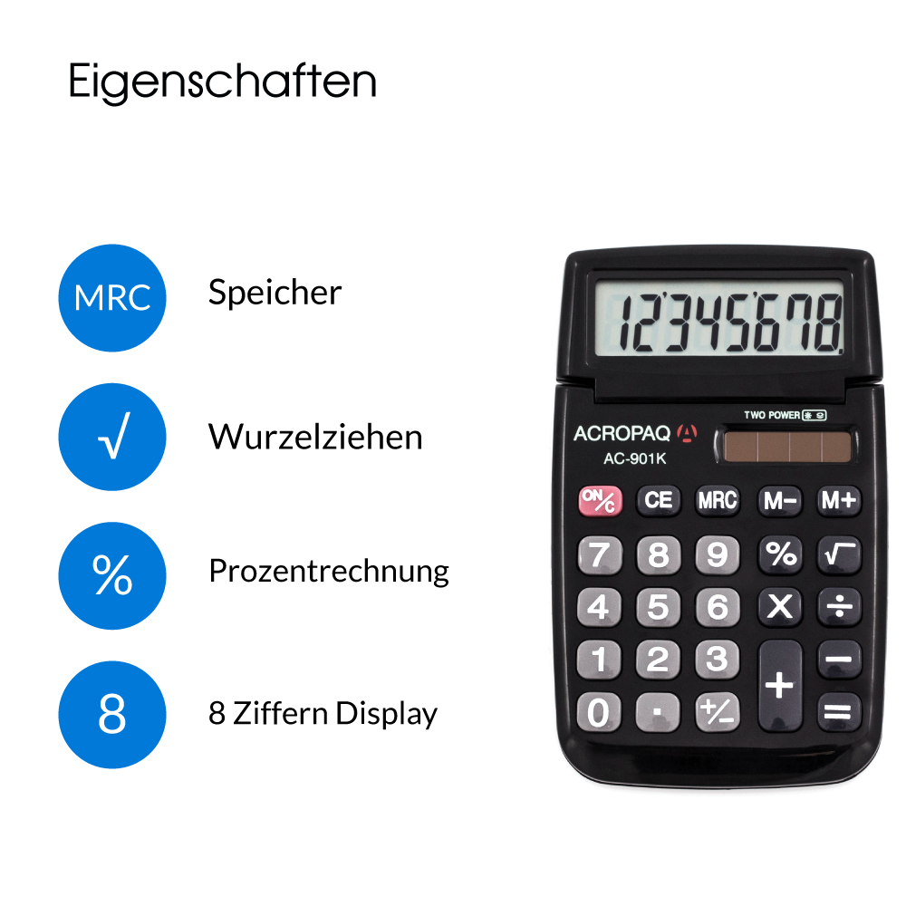 acropaq-taschenrechner-8-stellig-dual-power-schwarz-2 image 3