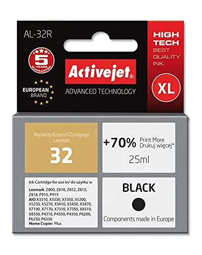 activejet-al-32r-tintenpatrone-schwarz-25-ml-f-r-lexmark-no-32 image 1