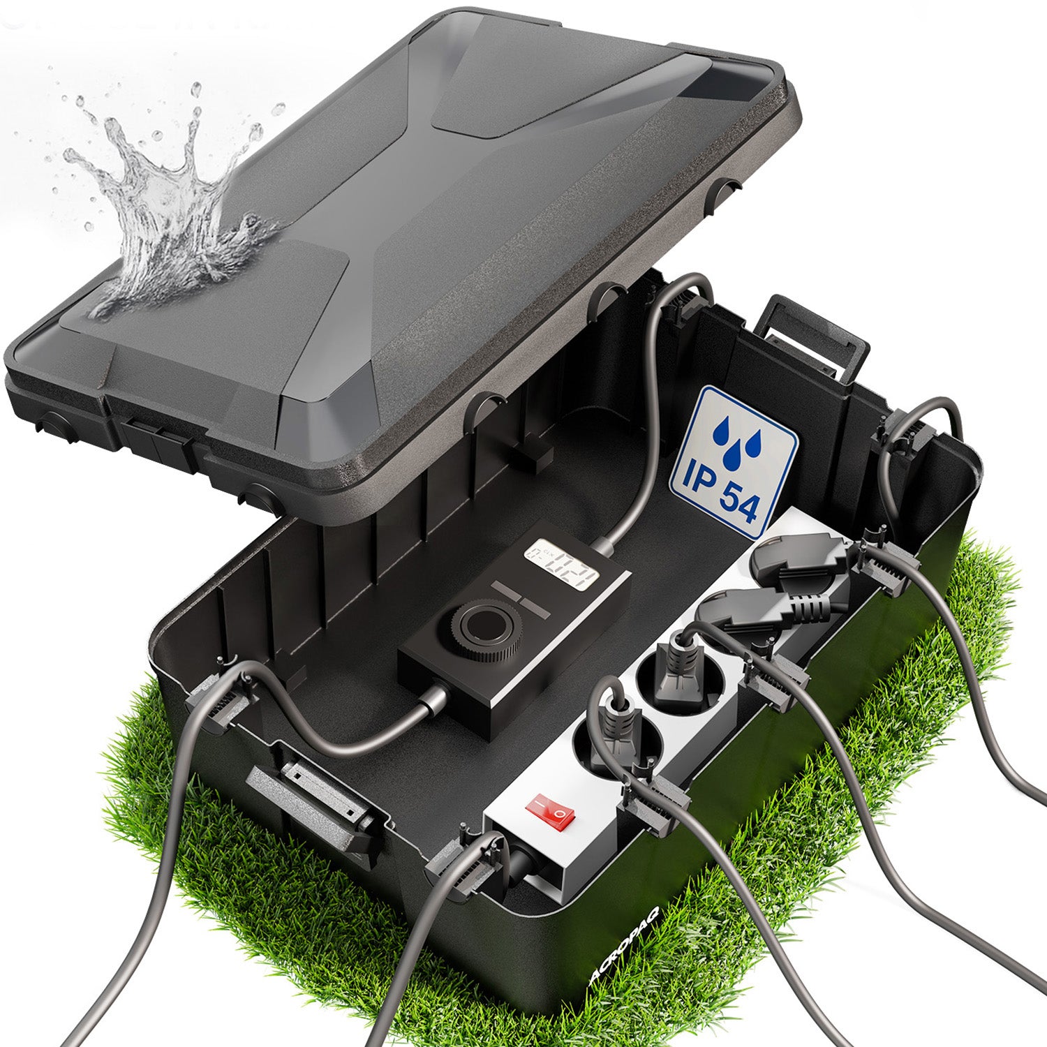 acropaq-kabelbox-ip54-wasserdicht-schwarz-3-eing-nge image 1