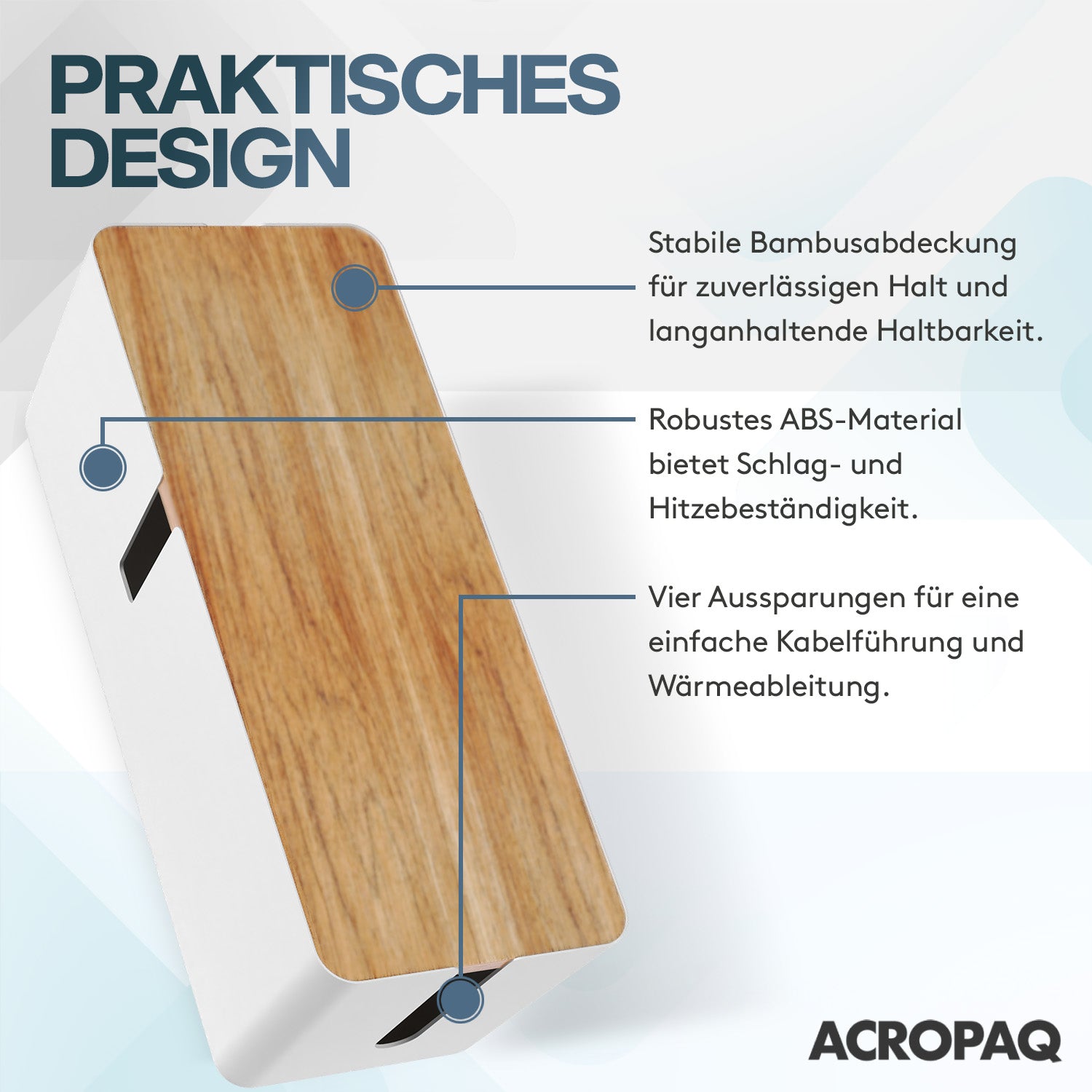 acropaq-kabelbox-mittel-wei-bambusdeckel-30x12x11-cm image 4