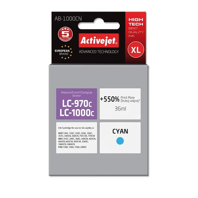 activejet-ab-1000cn-tintenpatrone-cyan-36-ml-f-r-brother-lc1000 image 1