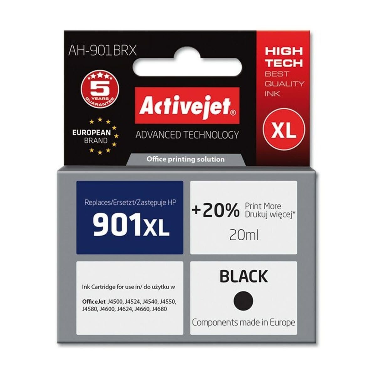 activejet-ah-901brx-tintenpatrone-schwarz-f-r-hp-901xl image 1