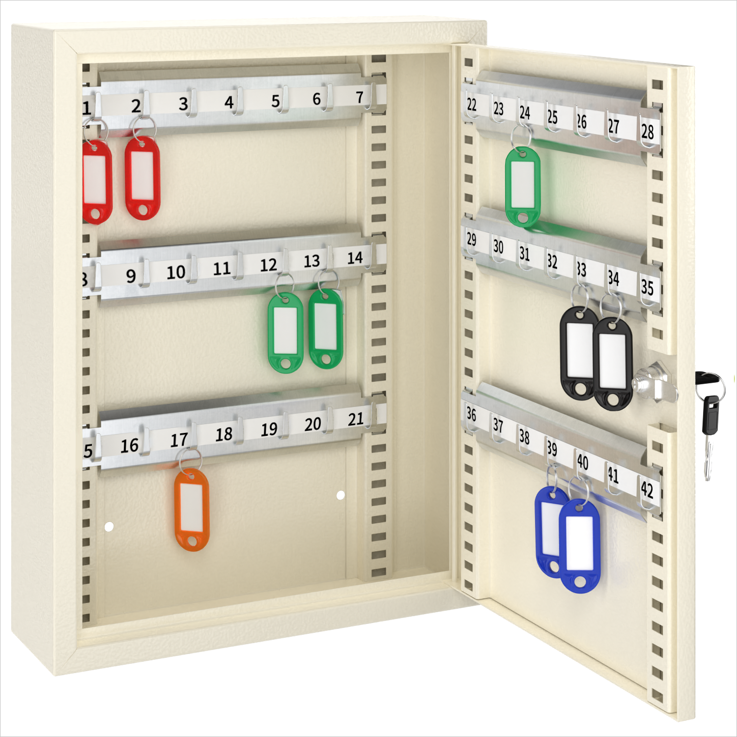 acropaq-schl-sselkasten-42-haken-innen-hellgrau-schl-sselbox image 1