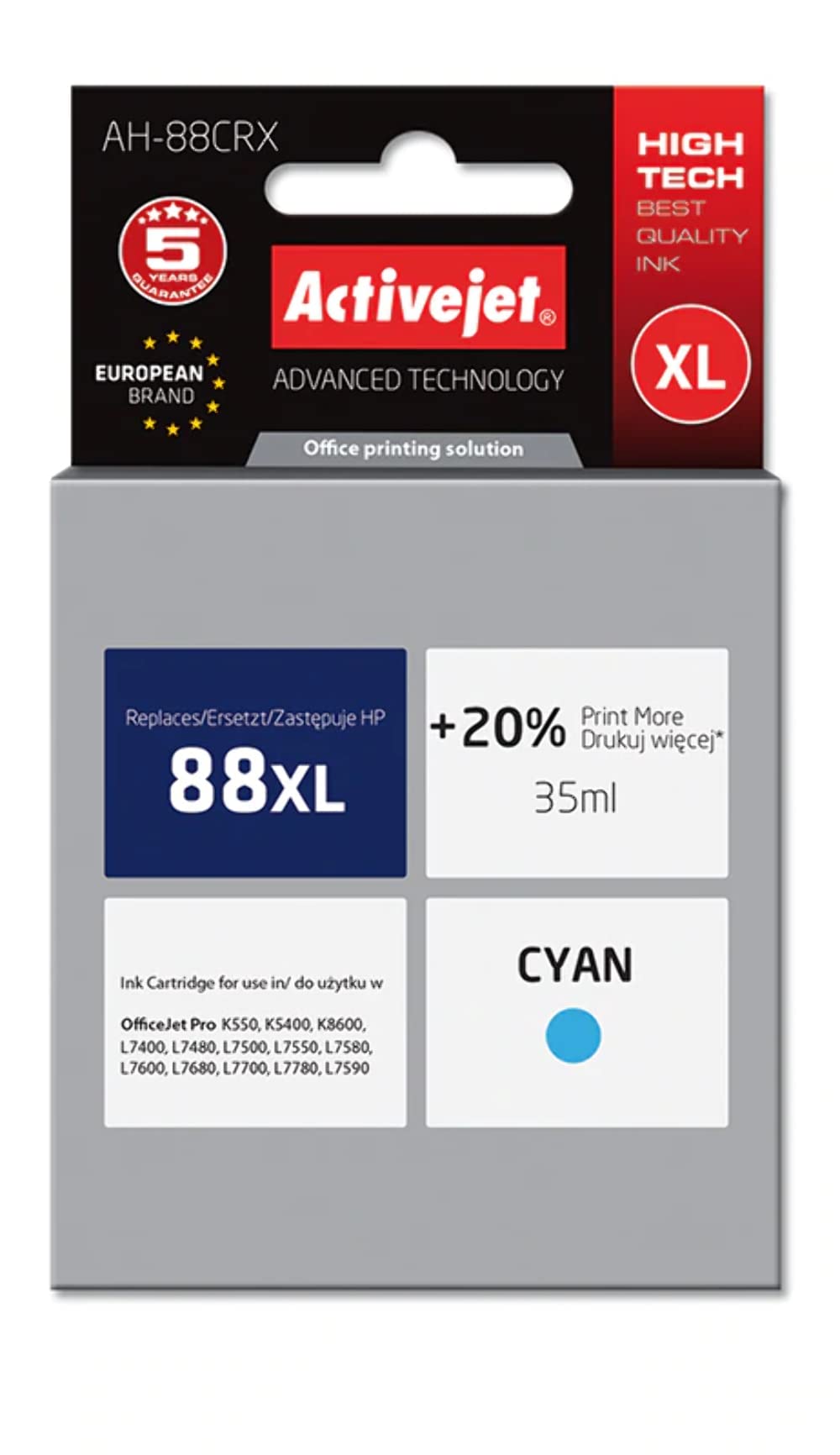 activejet-ah-88crx-tintenpatrone-cyan-35-ml-f-r-hp-88xl image 3
