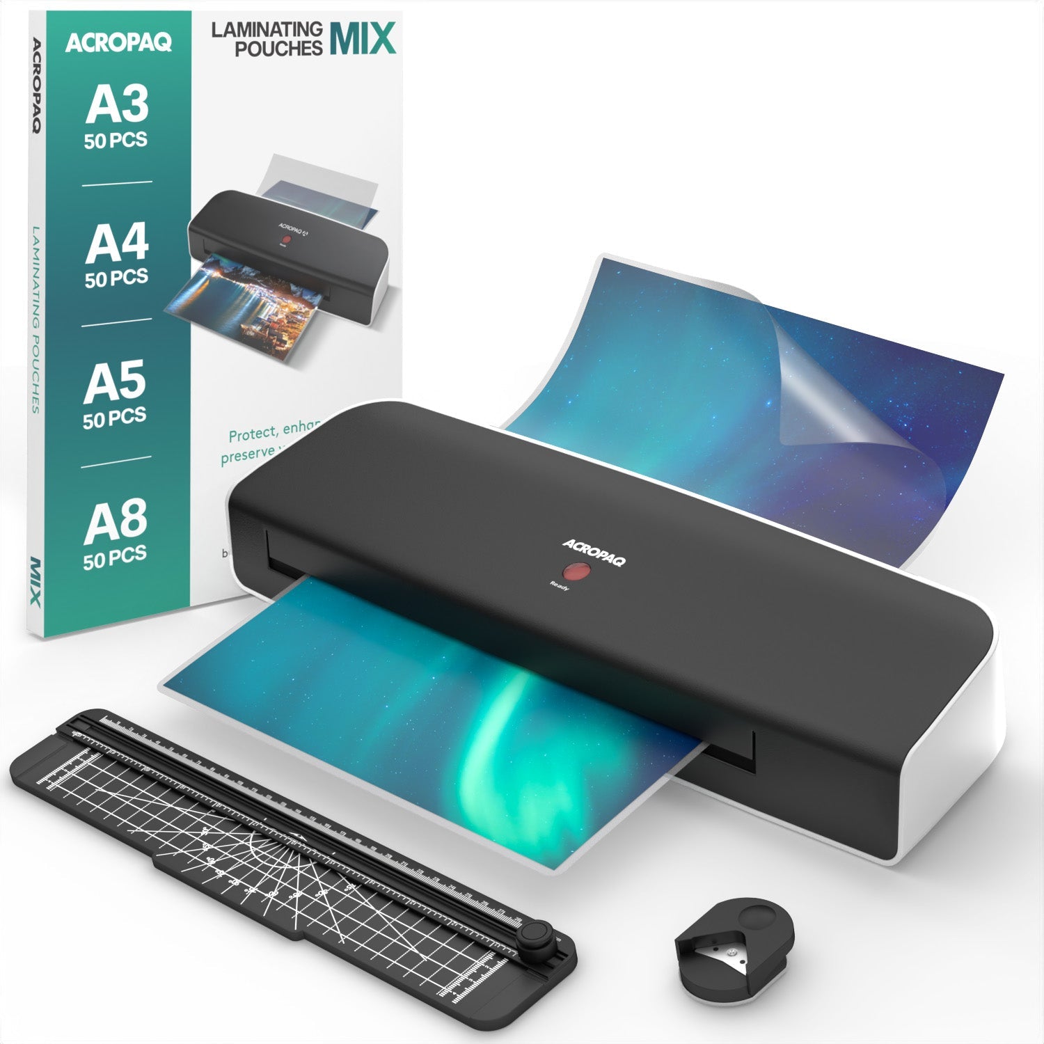 acropaq-al390-laminierger-t-a3-set-mit-200-folien-und-schneider image 1