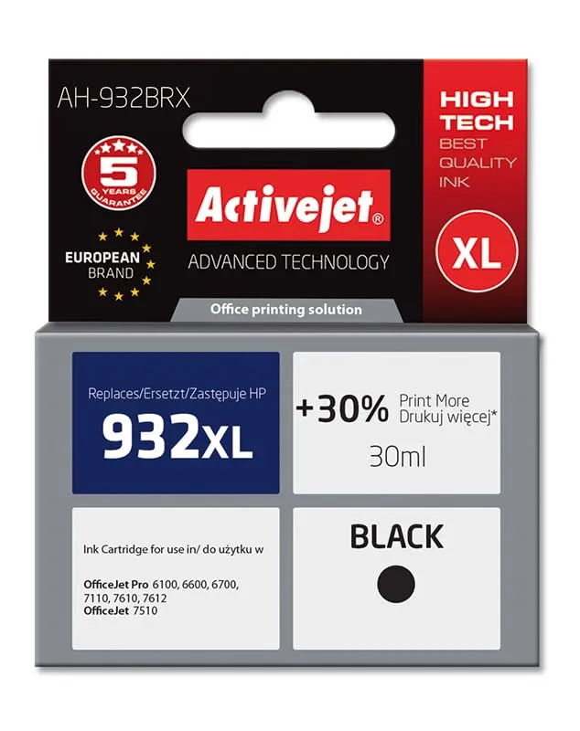 activejet-ah-932brx-tintenpatrone-schwarz-30-ml-f-r-hp-932xl image 1
