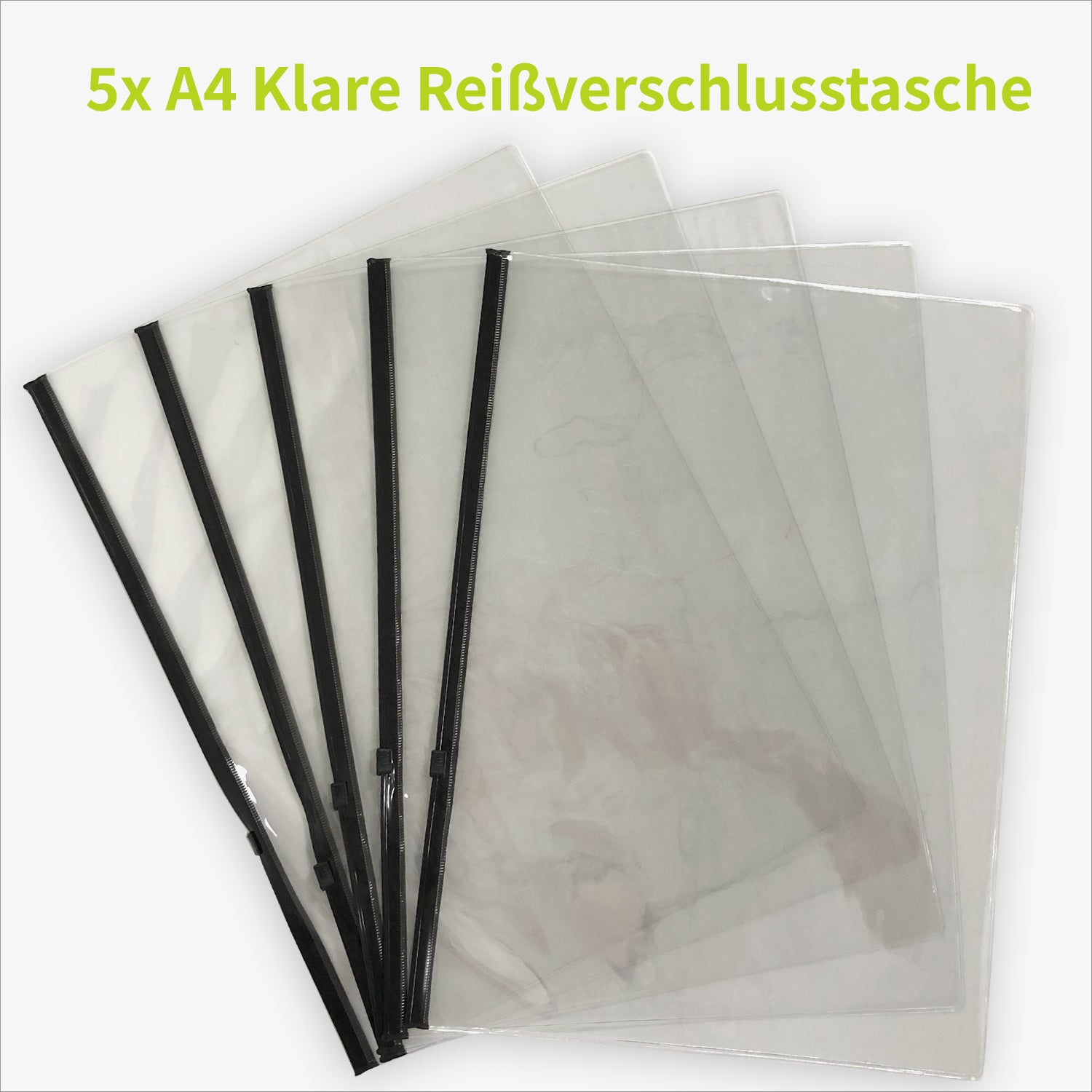 acropaq-rei-verschlusstasche-a4-transparent-schwarz-5er-pack image 2