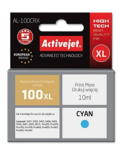 activejet-al-100crx-tinte-cyan-f-r-lexmark-100xl-10-ml image 1