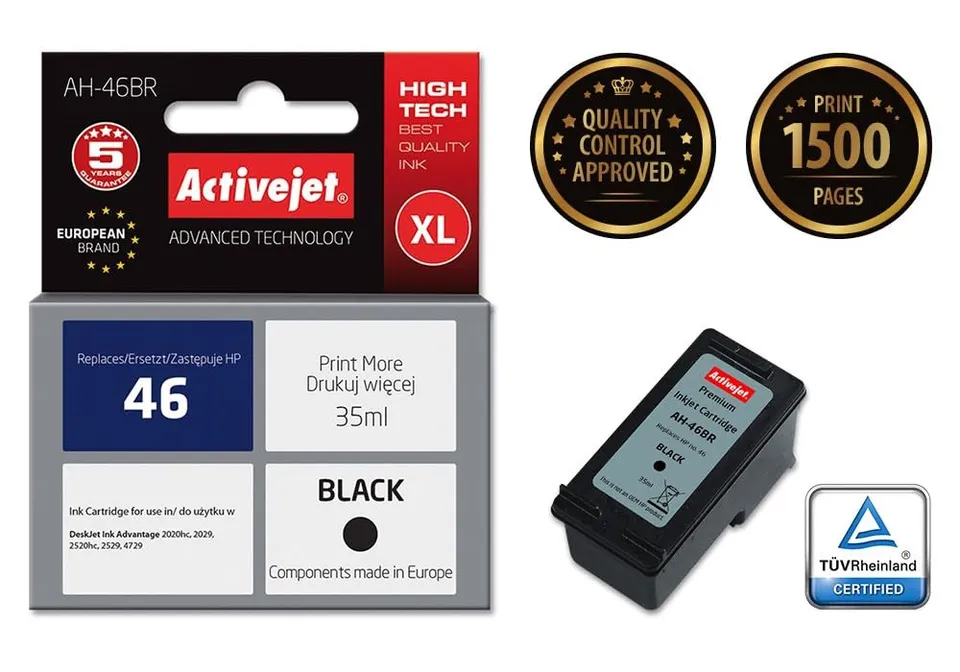activejet-ah-46br-tintenpatrone-schwarz-35-ml-f-r-hp-46 image 1