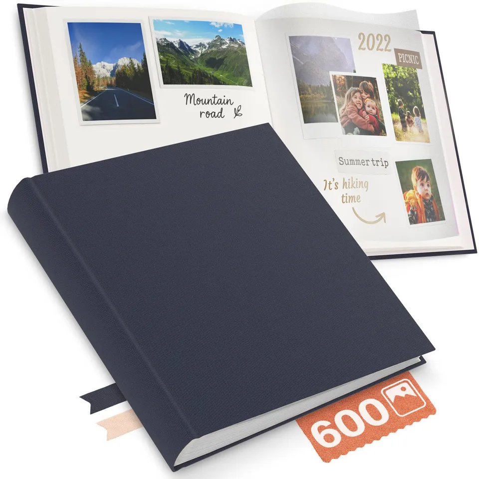 acropaq-fotoalben-fotoalbum-a4-leinen-dunkelblau-600-fotos image 1