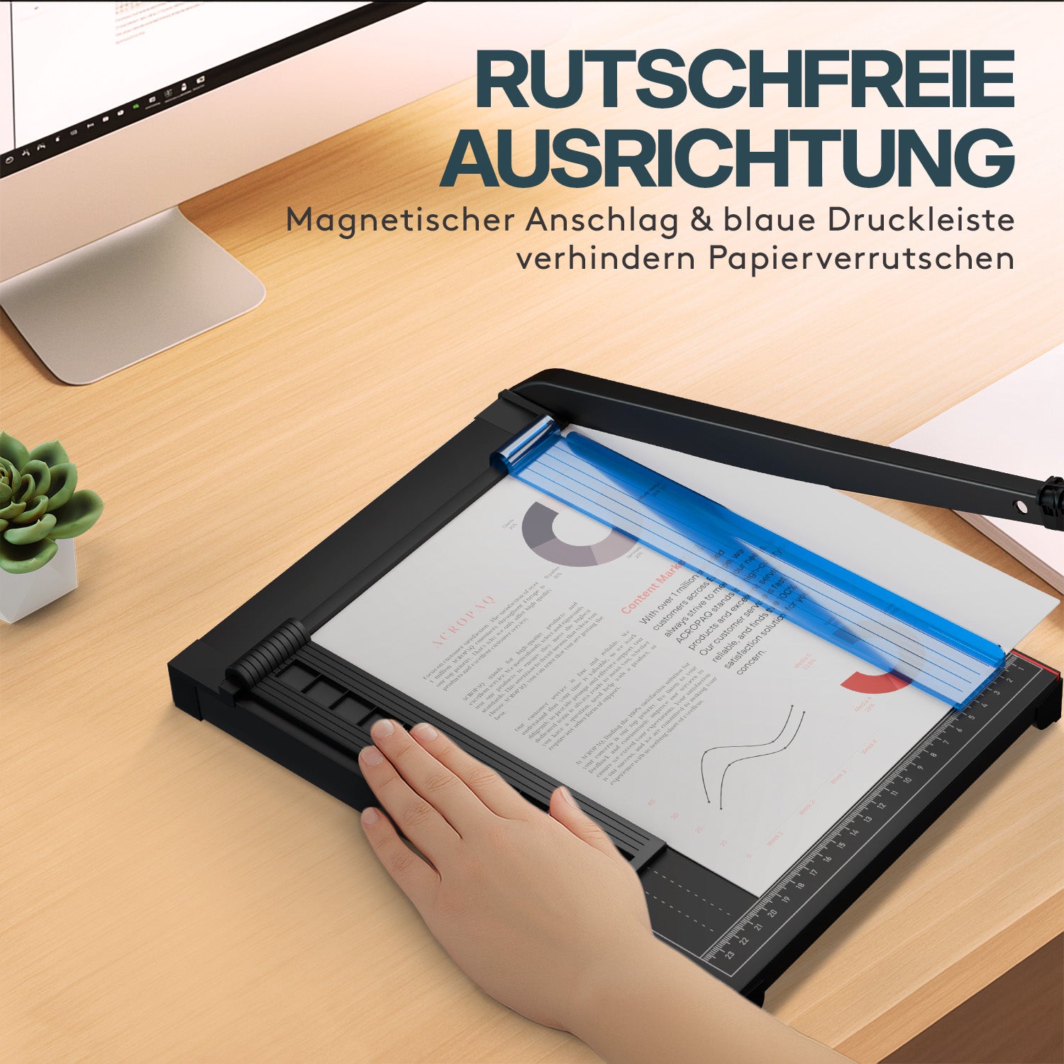 acropaq-papierschneider-a4-guillotine-metall-8-blatt image 3