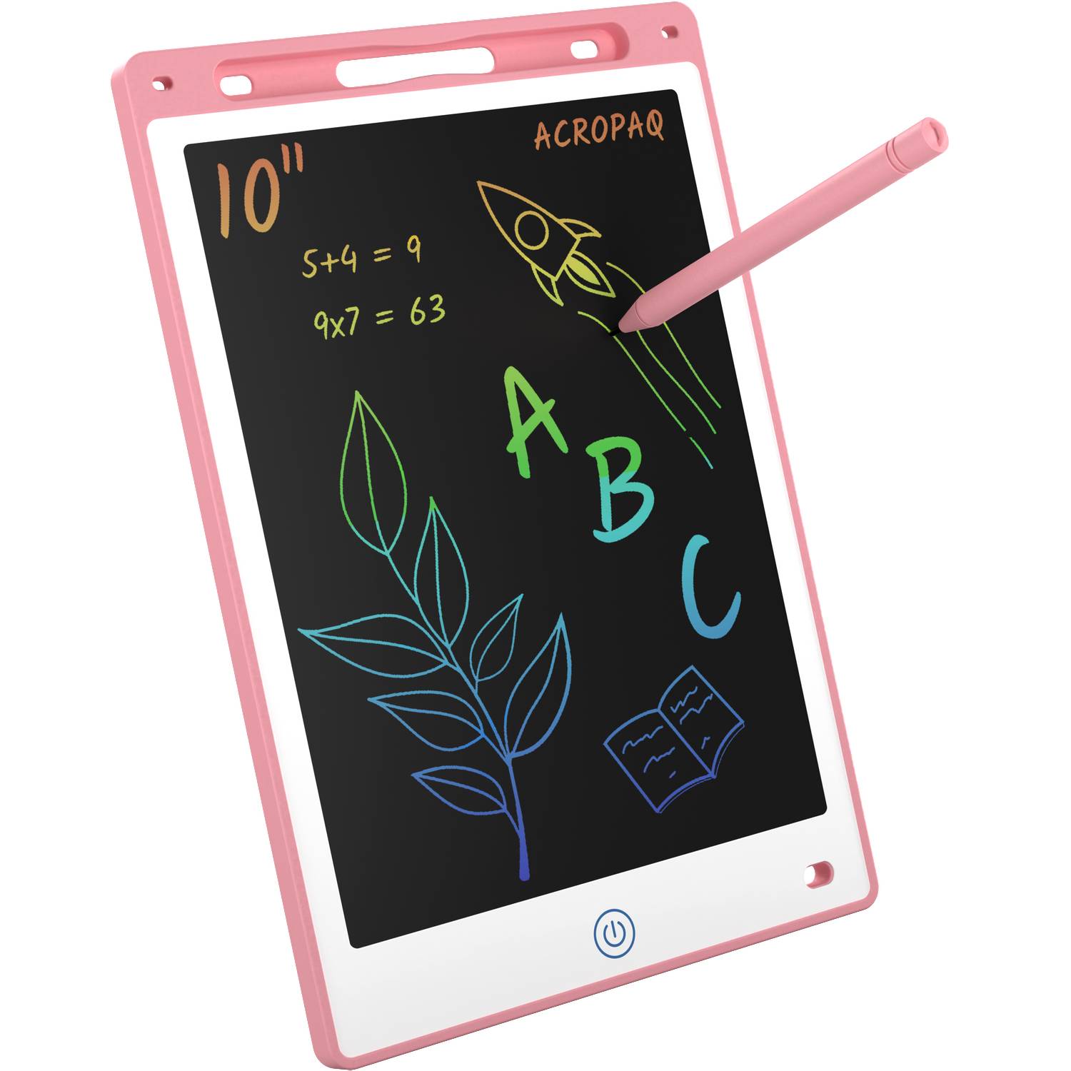 acropaq-lcd-schreibtafel-10-zoll-maltafel-rosa-farbbildschirm image 1