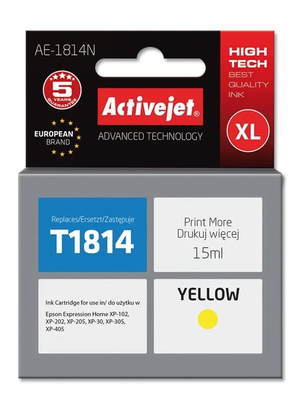 activejet-ae-1814n-tintenpatrone-gelb-15-ml-f-r-epson-18xl image 1