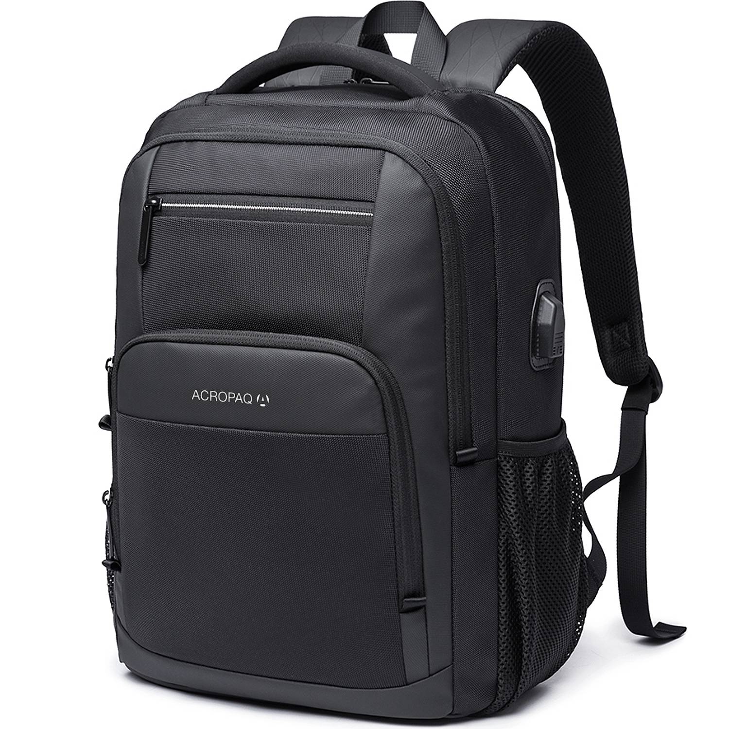 acropaq-rucksack-17-zoll-laptop-schwarz-wasserdicht-usb image 1