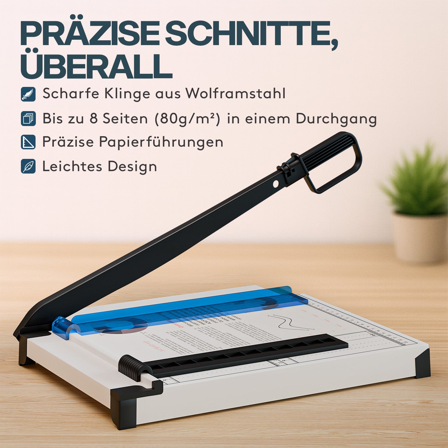 acropaq-a4-guillotine-papierschneider-8-blatt-beige image 2
