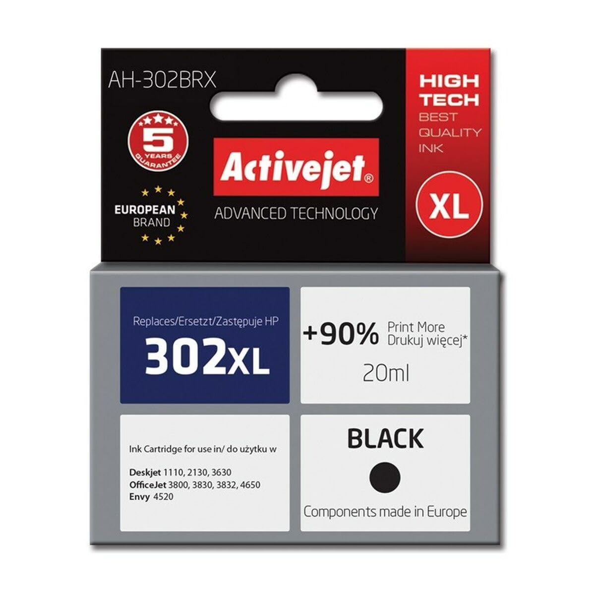 activejet-ah-302brx-druckerpatrone-schwarz-xl-f-r-hp-302xl image 1